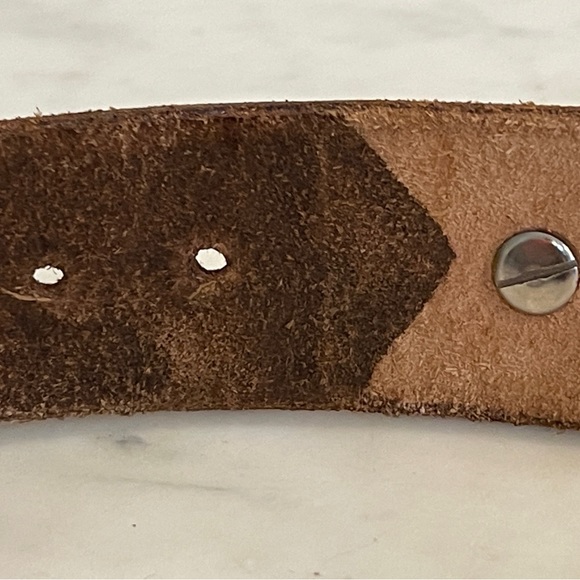 Changeable Eagle Buckle Belt with Silver Coins Handmade Brown Leather - Picture 5 of 13